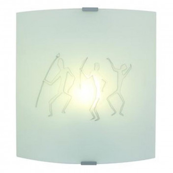EUROLUX LARGE ROCK PAINTING OPAL GLASS WALL LIGHT
