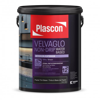 PLASCON VELVAGLO NON-DRIP WATER-BASED ENAMEL WHITE 5L