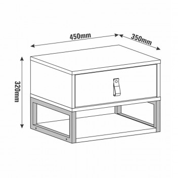 WALL MOUNTED OFF WHITE HIGH GLOSS NIGHTSTAND