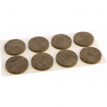 SAFETOP FELT PAD ROUND BROWN 20MM 10PP ADHESIVE