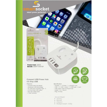 SMART SOCKET SSO + EURO + USB A + USB C + POWER DELIVERY TECHNOLOGY