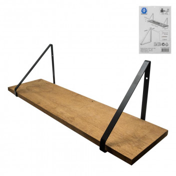 BLACK POWDER COATED STEEL TRIANGLE SHELF DECOR BRACKET 240MM