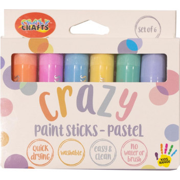 PASTEL CRAFT PAINT STICKS QUICK DRY 6XCOLOUS