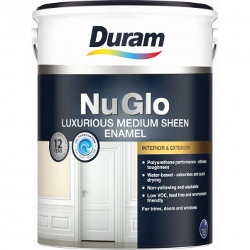DURAM NUGLO SATIN BLACK POLYURETHANE ENAMEL PAINT 1L