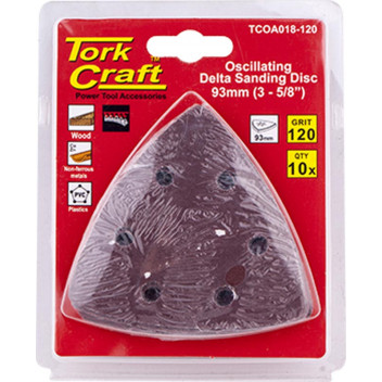 TORK CRAFT OSCILLATING SANDPAPER 93MM 10PIECE 120G