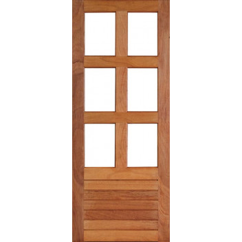 SWARTLAND 6 TOP HORIZONTAL GLASS PAN WOOD ENTRANCE DOOR