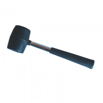 TITAN HARDWARE MALLET RUBBER STEEL SHAFT BLACK/SILVER 500G