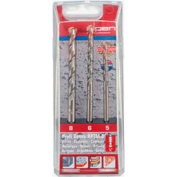 ALPEN PROFI BETON 3 PIECE SET HEX SHANK 5 6 8MM