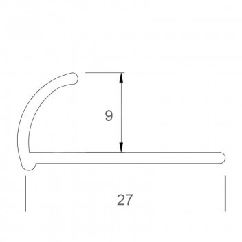 STRAIGHT EDGE MATT BLACK TRIM DECOR  12MM X 2.5M