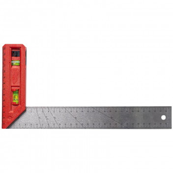 TORK CRAFT TRY SQUARE WITH LEVEL & PLUMB VIAL 300MM X 150MM