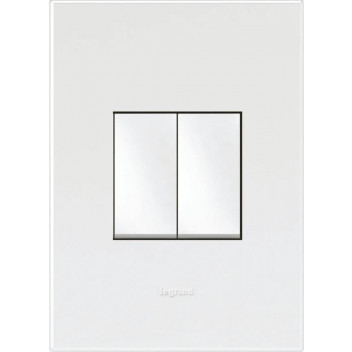 LEGRAND ARTEOR WHITE LIGHT SWITCH 2L 1W 50X102MM