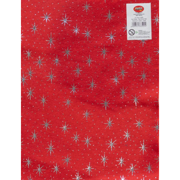 RED CRAFT FELT WITH SILVER STAR