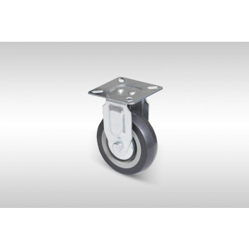 GREY RUBBER FIXED PLATE CASTOR 50MM