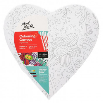 CANVAS COLOURING CRAFT CAHT0030 HEARTS ASSORTED   30X30CM