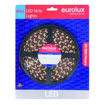 EUROLUX WHITE LED STRIP 5M 14.4W/M COOL IP65