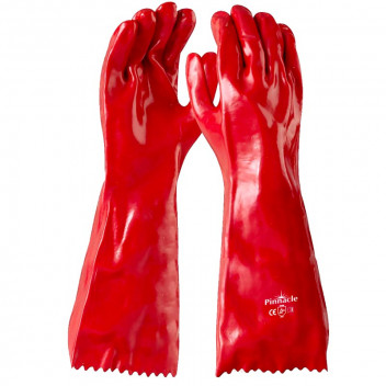 PINNACLE GLOVE RED PVC OPEN CUFF 40CM