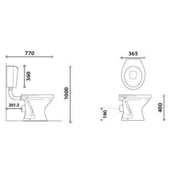 RAPIDO LOW LEVEL P/TRAP WHITE PAN