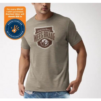 BOERBOEL SAND MELANGE MEDIUM BRAAF MENS T-SHIRT