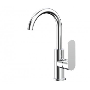 BLUTIDE SATIN CHROME GOOSENECK BASIN MIXER