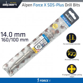 ALPEN FORCE X 14.0 X 160/100 SDS-PLUS DRILL BIT X4 CUTTING EDGES