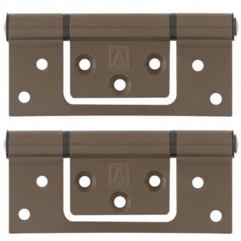 HINGE SINKLESS 249847A ALUMINIUM PAIR 100X44MM BRONZE 2PP