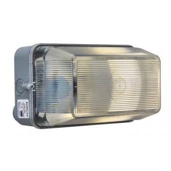 EUROLUX GREY RECTANGULAR PLASTIC BULKHEAD 185MM 1X100W
