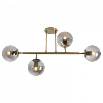 BRIGHTSTAR CEILING LIGHT 4ARM AND GLOBE SMOKED