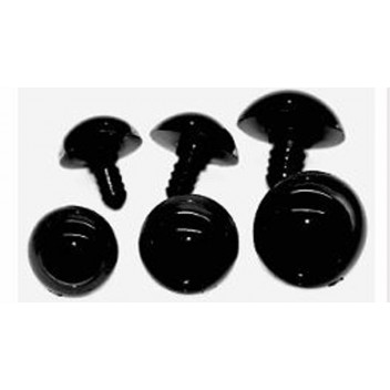 TEDDY CRAFT BLACK EYES 12MM 8PAIRS