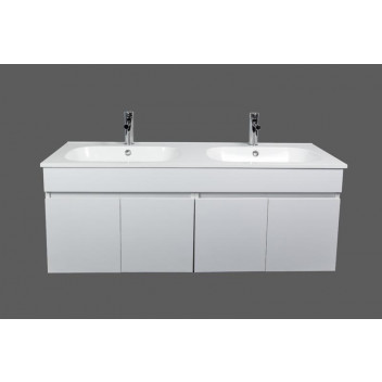 WHITE WALL HUNG ZAMBEZI CABINET WITH BASIN 1200X460X440MM
