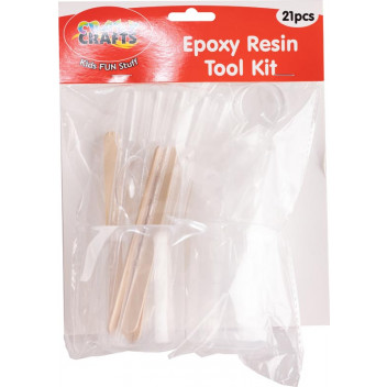 CRAFT RESIN TOOL KIT INCLUDING CUPS STICKS DRIPPERS AND SPOONS 21PIECE