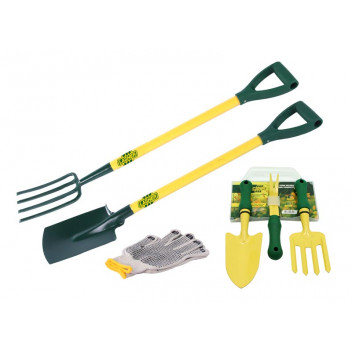 LASHER LADIES SPADE, FORK GLOVES AND 3PIECE GARDEN TOOL KIT