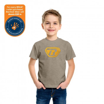 BOERBOEL 11 TO 12 BRAAF MELANGE SAND KIDS T-SHIRT