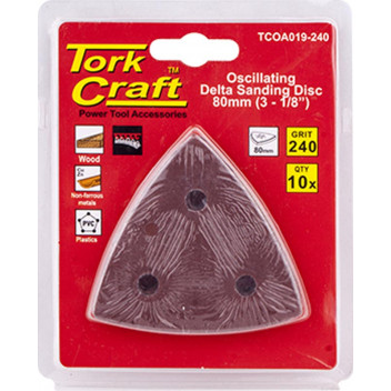 TORK CRAFT OSCILLATING SANDPAPER 80MM 10PIECE 420G