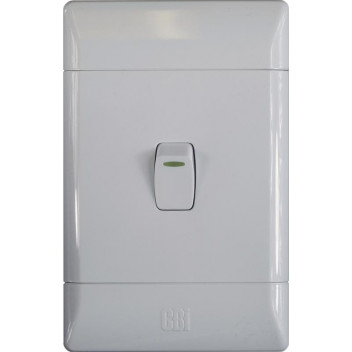 CBI WHITE 1LEVER 1WAY LIGHT SWITCH 50X100MM