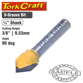BIT ROUTER  V-GROOVE 90`3/8INCH  CKP701 TORK CRAFT