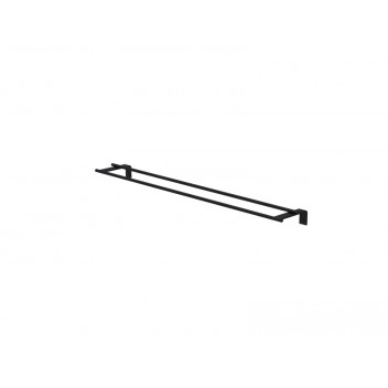DEMI BLACK DOUBLE TOWEL RAIL 800MM