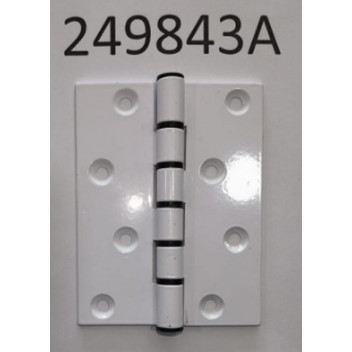 HINGE BUTT 249843A ALUMINIUM PAIR 100X75MM WHITE 2PP