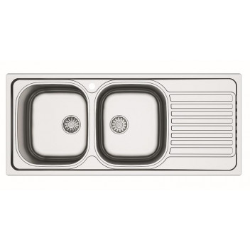 BRECIA DOUBLE BOWL SINK INCLUDING WASTE 1160X500MM