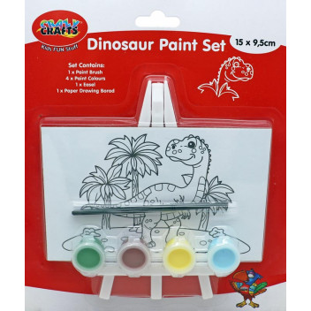 CRAFT DINOSAUR INCL PAINT BRUSH CANVAS AND EASEL PAINT SET