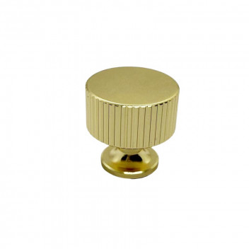 ROCO BRASS PLATED FLUTED KNOB 28MM