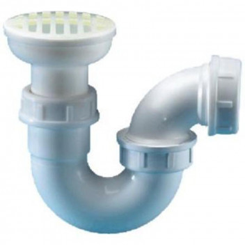 DUTTON SHOWER TRAP WITH PLAIN GRATING WHITE 38X50MM