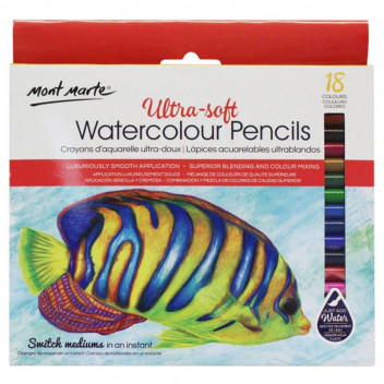 PENCIL WATERCOLOUR CRAFT MPN0107 ULTRASOFT USE WET BRUSH 18PIECE