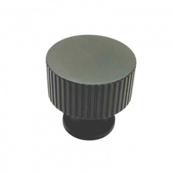 ROCO MATT BLACK FLUTED KNOB 28MM