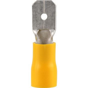 RUWAG PRE-INS MALE DISCONNECT YELLOW 6.3MM 8 PER PACK