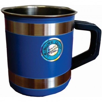 MOTOQUIP MUG WITH HANDLE STAINLESS STEEL BLUE MATT FINISH 9CM