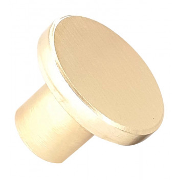 BRUSHED BRASS FLAT BUTTON KNOB 30MM