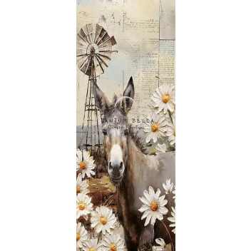 DECOUPAGE DOOR DONKEY WITH DAISIES