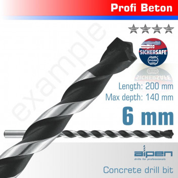 ALPEN CONCRETE PROFI DRILL BIT 6.0 X 200MM