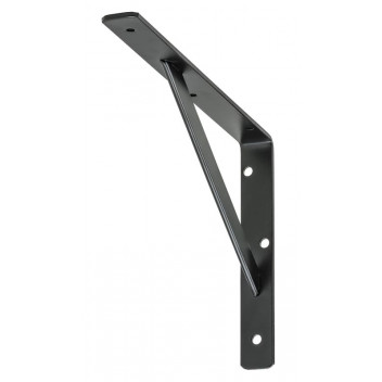 POWDER COATED STEEL TRIANGLE BLACK STAYED SHELF BRACKET 250X150MM
