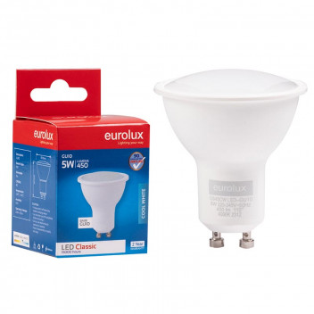 EUROLUX LED BULB 5W GU10 COOL WHITE 240V